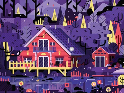 Cottage Life Look and Find 2d birds cottage drawing graphic design illustration illustrator look and find vector