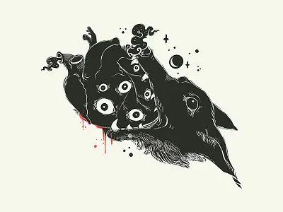 Wolf & Heart anatomical heart apple pencil art artwork dark art drawing goth gothic heart illustration ipad ipad art strange tshirt design weird wolf wolves