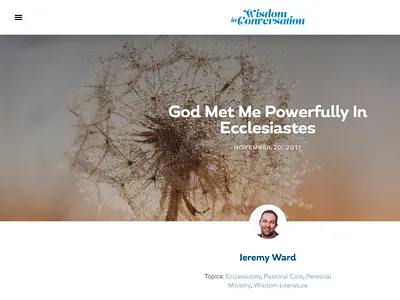 Wisdom In Conversation (WIP) blog elementor web design website design wordpress work in progress