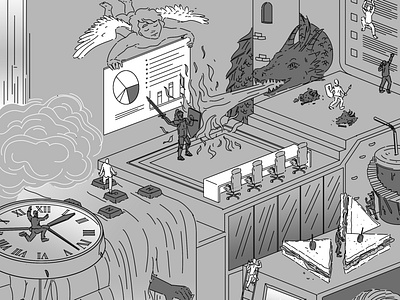 Bureaucracy angel art conceptual crosshatching dragon drawing economy editorial hamburg illustration illustrator knight lines minimal pattern powerpoint sketch texture vector