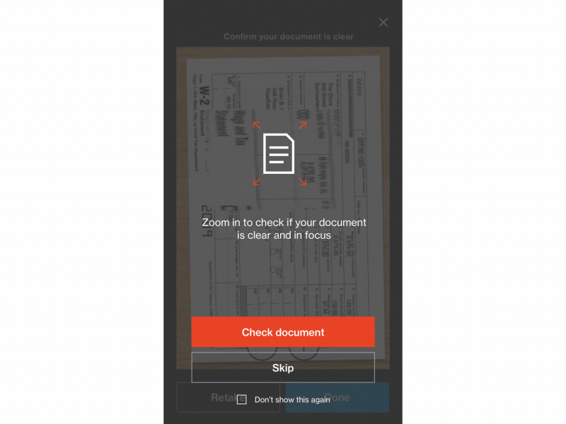 Zoom to check documents ui