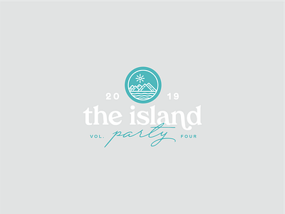 The Island Party badge branding identity island lettering logo logotype party typography
