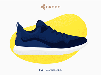 Fujin Navy White Sole artwork brand bro.do design flat fujin navy icon illustration indonesia interface localbrand logo navy shoes tuban vector white shole yellow