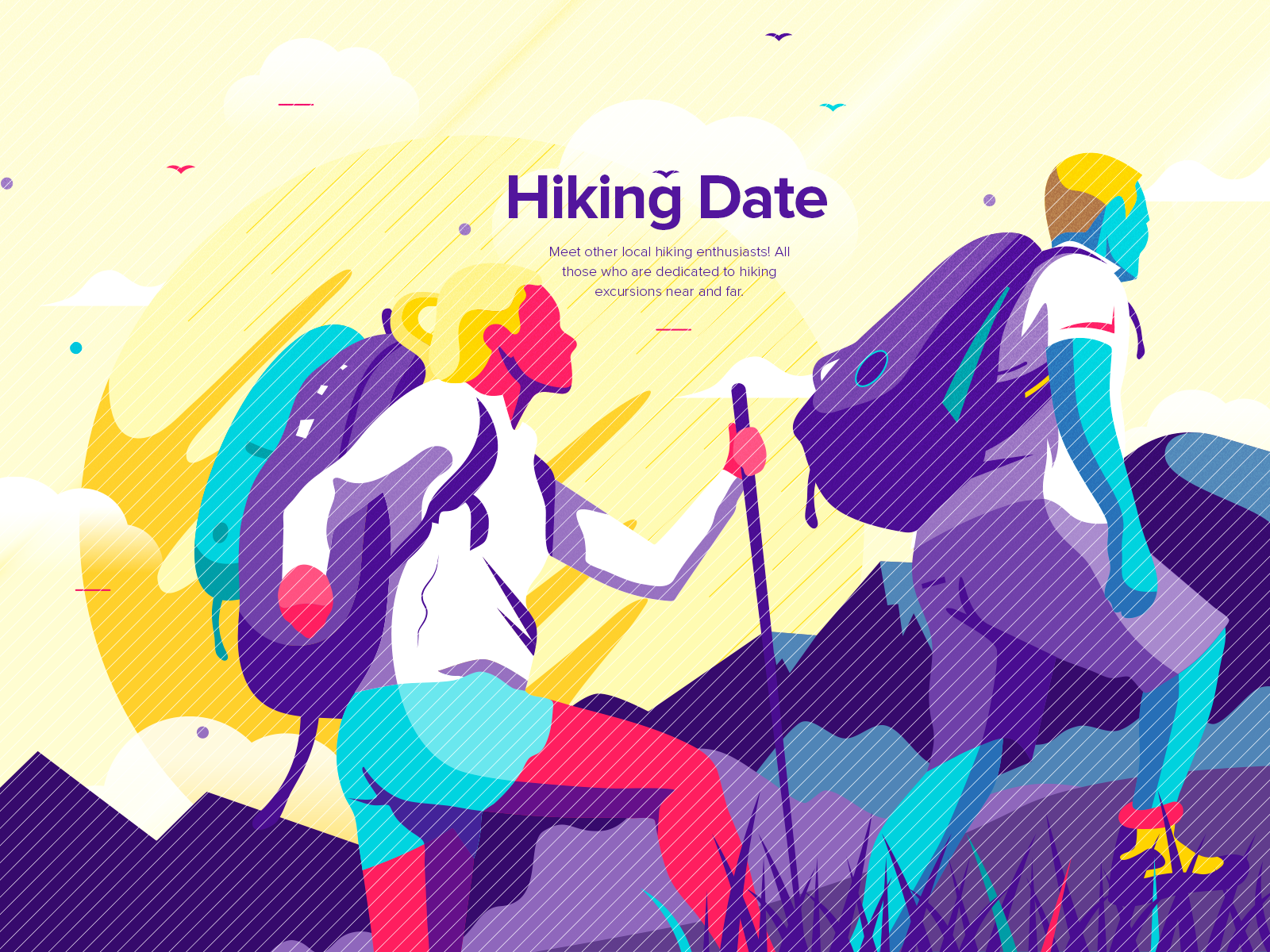 Example of Hiking Date Illustration