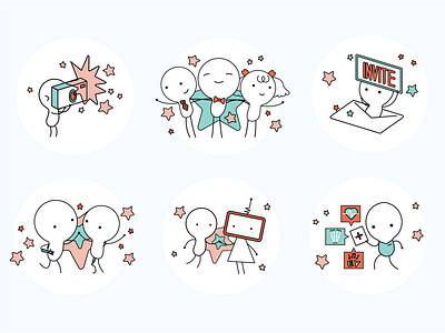 Sameview avatars app character design fun graphic illustration vector web