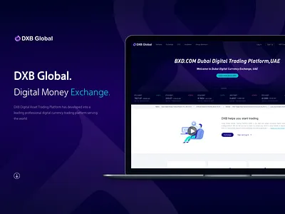 Dxb Global. block chain btc digital currency digital money exchange exchange ui wallet web
