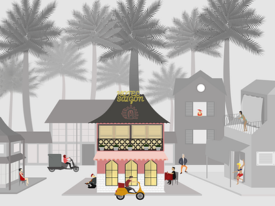 Night in Hotel Saigon figma hotel illustration vector