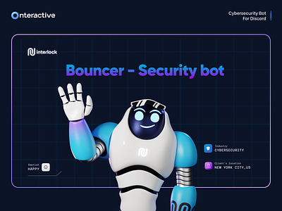 Bouncer - Interlock's bot mascot 3d ai bot character design chatbot chatgpt mascot mascot design robot