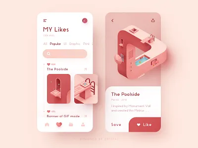 the Poolside for APP app design graphic icon illustration mobius triangle ui umbrella