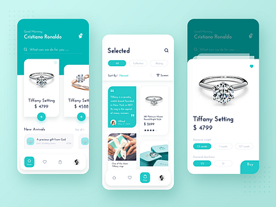 Tiffany 3d ae app app ui design c4d color design icon ios ui ux