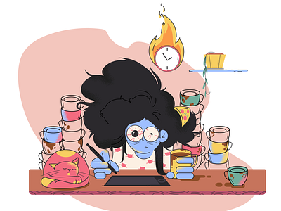 Illustrator job artist cartoon cat character characterdesign deadline design designer illustration illustration art illustrator vector