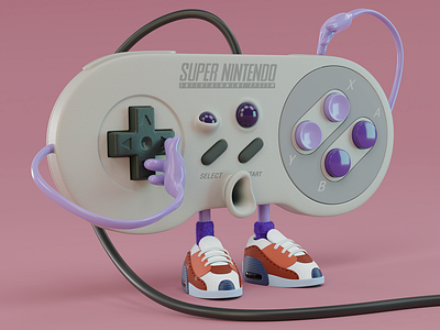 Super Nintendo 3d 3d ilustration 3d modeling blender blender3d character design design illustration render