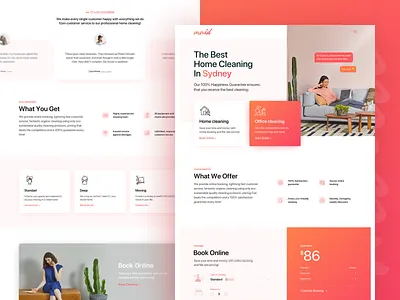 Australian cleaning company branding design minimal typography ui ux website