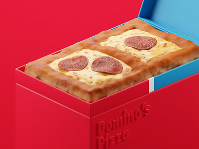 3d model domino pizza box