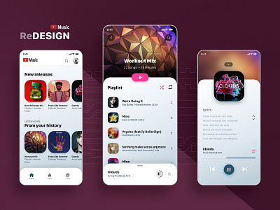 Yotube Music App ReDesign musicapp uiux youtube youtubemusic