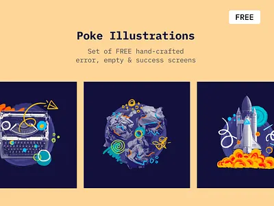 Poke - Free Illustrations app free freebies graphic hand drawn illustration illustrations poke procreate web