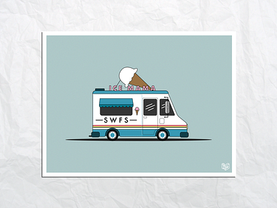 Ice Cream Truck 2d design food truck graphic art ice cream ice cream truck illustration illustrator minimalist vector