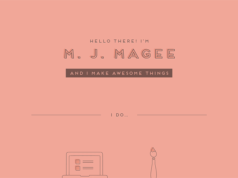 Web design portfolio animated clean hover effect icons line art icons line icons modal overlay pink portfolio simple web designer web developer white space