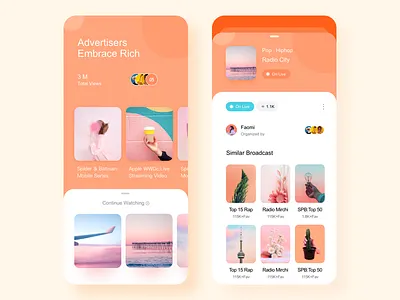 Show you a radio app today. app design icon illustration page ui ux video