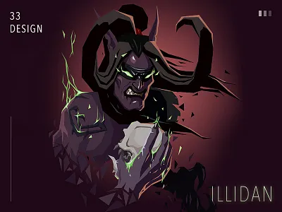 Illidan blizzard flat illidan illustration illustrator