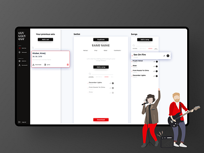 Setlistory - Setlist making app app application beta design mobile modern music music app new product product design ui ux web design