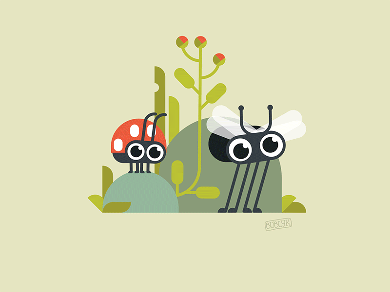 Dance! (Like nobody's watching) aftereffects animation bee bug flat flower fly gif icon illustration ios ladybug leaf lottie motion motiondesign motiongraphics nature vector wings