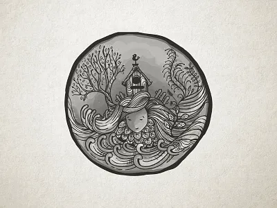 Grow hand drawn illustration nature vector vignette water