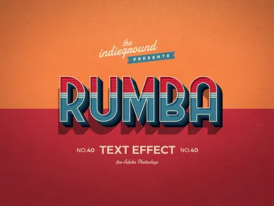 Retro Vintage Photoshop Text Effect No.40 1950s 3d 50s classic colombia cuba design ecuador logo mockup photoshop psd retro smart object style template text effects type typography vintage