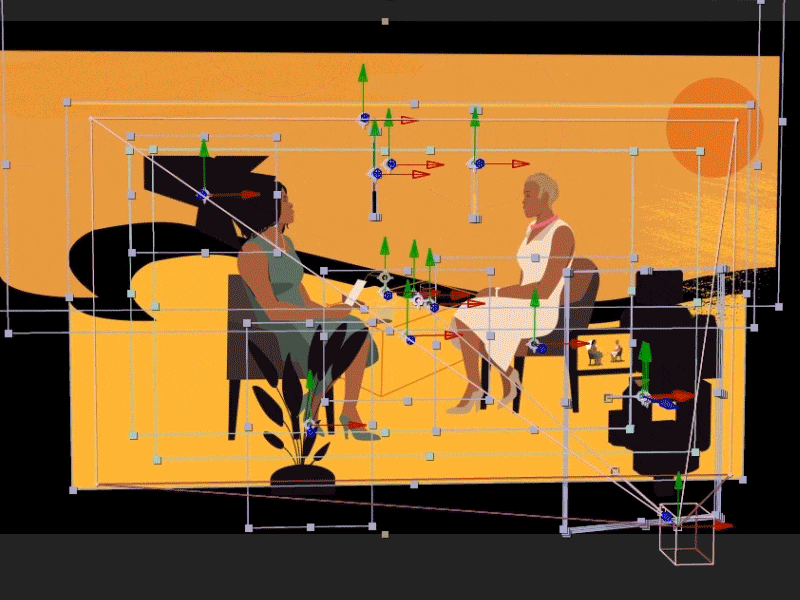 Herstory 2d 3d ai animation behind behind the scenes behindthescenes camera camera icon character flat illustration making making of psd ui