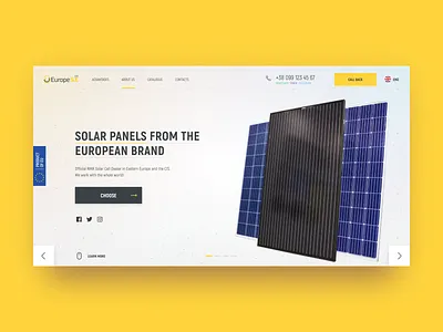 Europe ST web design branding design figma homepage solar energy solar panel web