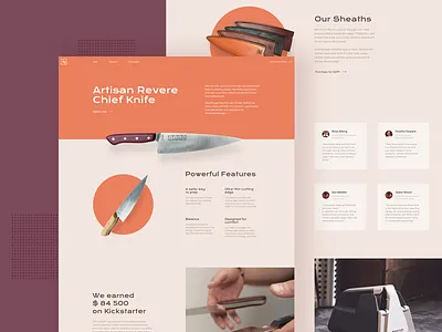 Knifes Landing Page Design clean corporate daily flat kickstarter knife landing landing page ui design user interface