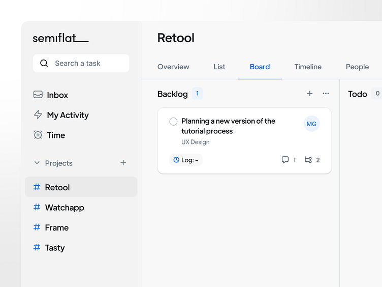 Task management - kanban board by Marcin Grygierczyk for Semiflat on