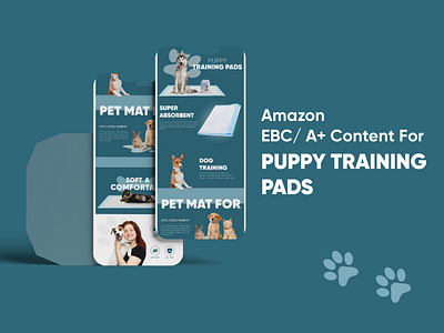 Amazon EBC / A+ Content for Puppy Training Pads a content amazon a amazon a content amazon ebc brand identity branding design ebc content ebca content enhanced brand image enhanced image graphic design listing image visual identity