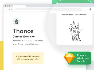Thanos Chrome Extension chrome extension freebie wireframe