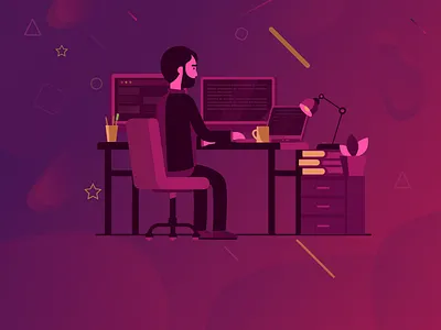 Workstation Illustration app banner design creative graphics illustration illustration agency illustration art illustration design ios vector design workstation