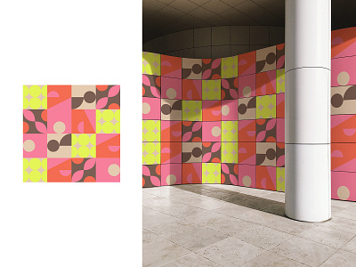 Urban Escape [E01] 60s architecture colours eyecandy geometric graphicdesign nordic nostalgia playful retro scandinavian space tile urban urban design vector wall