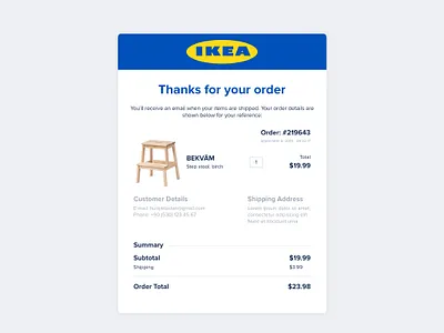 Day #017 | Email Receipt dailyui dailyui017 dailyuichallenge