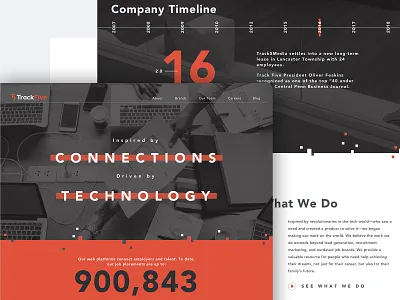 TrackFive Website design digital timeline ui website