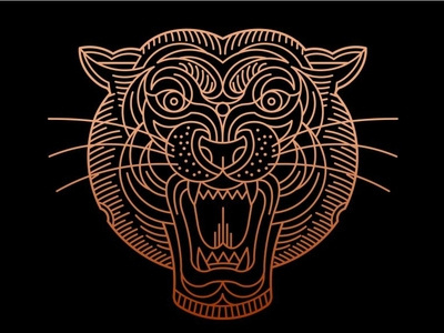 Geo Tiger apparel art badge design geometric gold identity illustration line lineart lion logo mark minimal monoline simple symbol t shirt typography vector