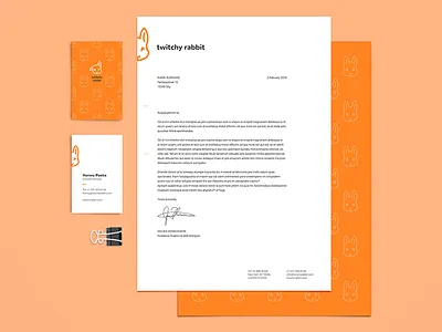 Twitchy Rabbit Identity brand branding bunny business card card card design letterhead print design thirty logos thirtylogos twitchy rabbit twitchyrabbit