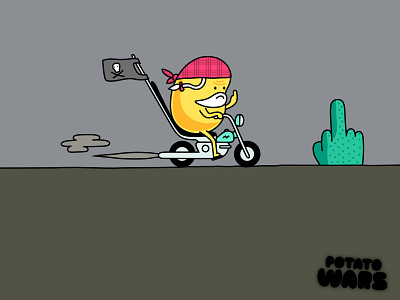 Baked In Hell biker branding cactus cartoon character desert design dribbble fantasy hells angel illustration mascot motorbike motorcycle potato skull starch vector vegetable