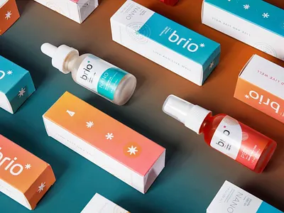 Brio Nutrition branding cbd design gradient icon identity logomark packaging photography