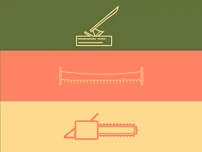Timber Hobbies axe design flat illustration minimal outdoors saw sketch timber vector