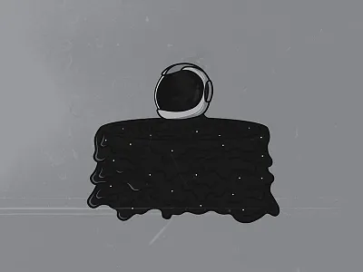 Outta Space astronaut black and white blood character creative dark darkness death helmet illustration illustrator moon planet skull space spaceman spaceship stars vector voyager