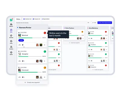 Customer Segmentation brand card cards customer customer experience customer service customer support dashboard design employee experience feedback pisano pisanoco platform retention segmentation simple tool view