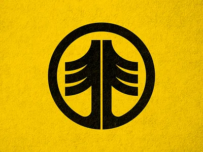 Tree Logomark circle logo nature negative space thicklines tree
