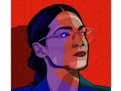 Alexandria Ocasio Cortez alexandria aoc art boss lady cortez hair illustration vector woman illustration
