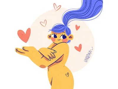 Self-love beauty body character design cute girl illustration love magazine photoshop smile