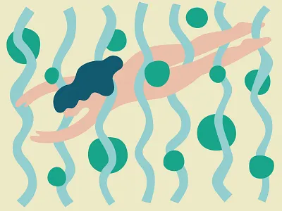 Summer Swim illustration swimmer vector woman