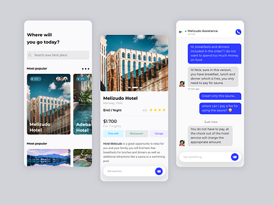 Hotel review and assistance app apps application app concept app design clean design design etheric ios mobile app sketch ui ui design ux